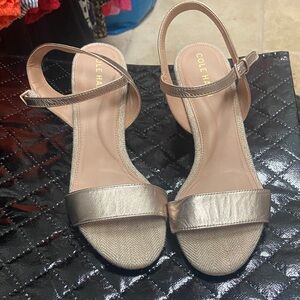 Cole Haan Women's Gold Heeled Sandals